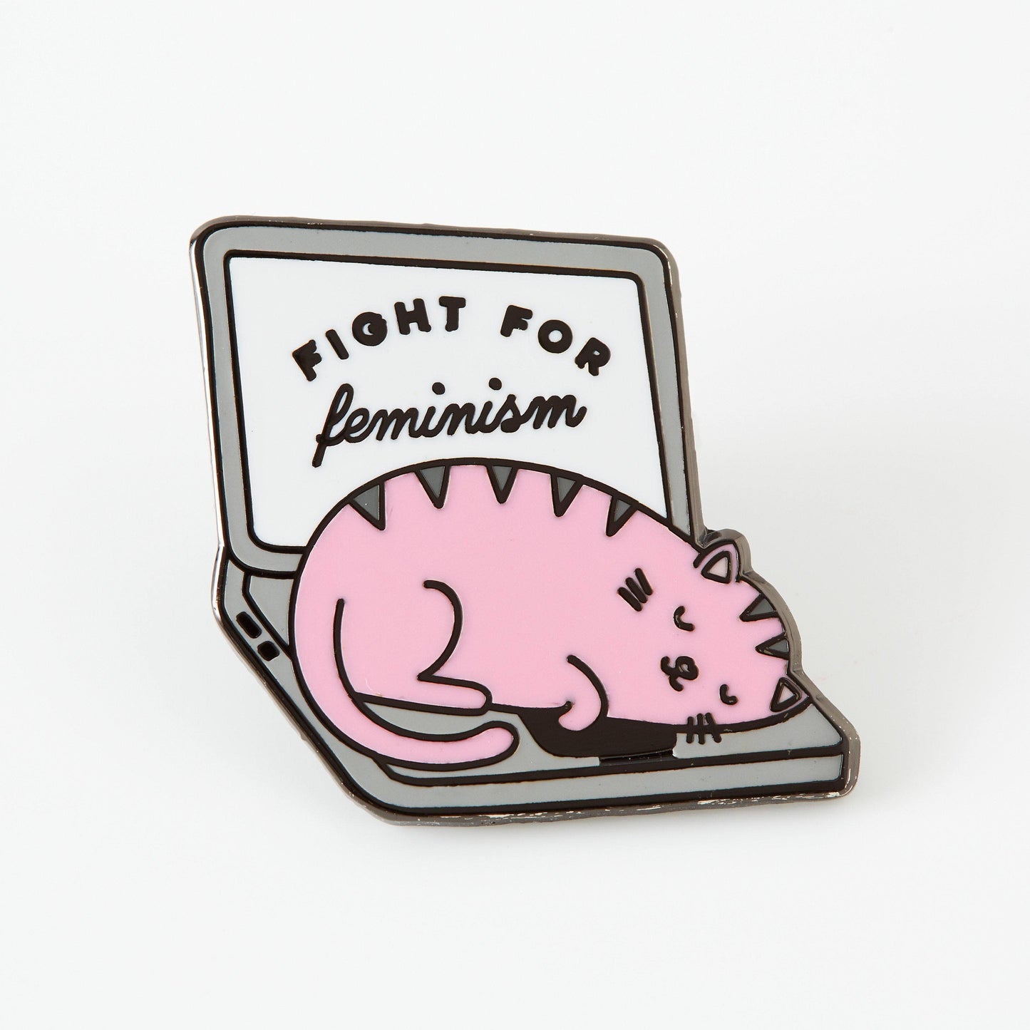 Pin pink cat - punky pins