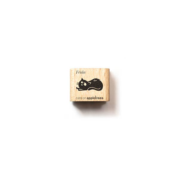 Ministempel Katze Frida liegend 2 - cats on appletrees