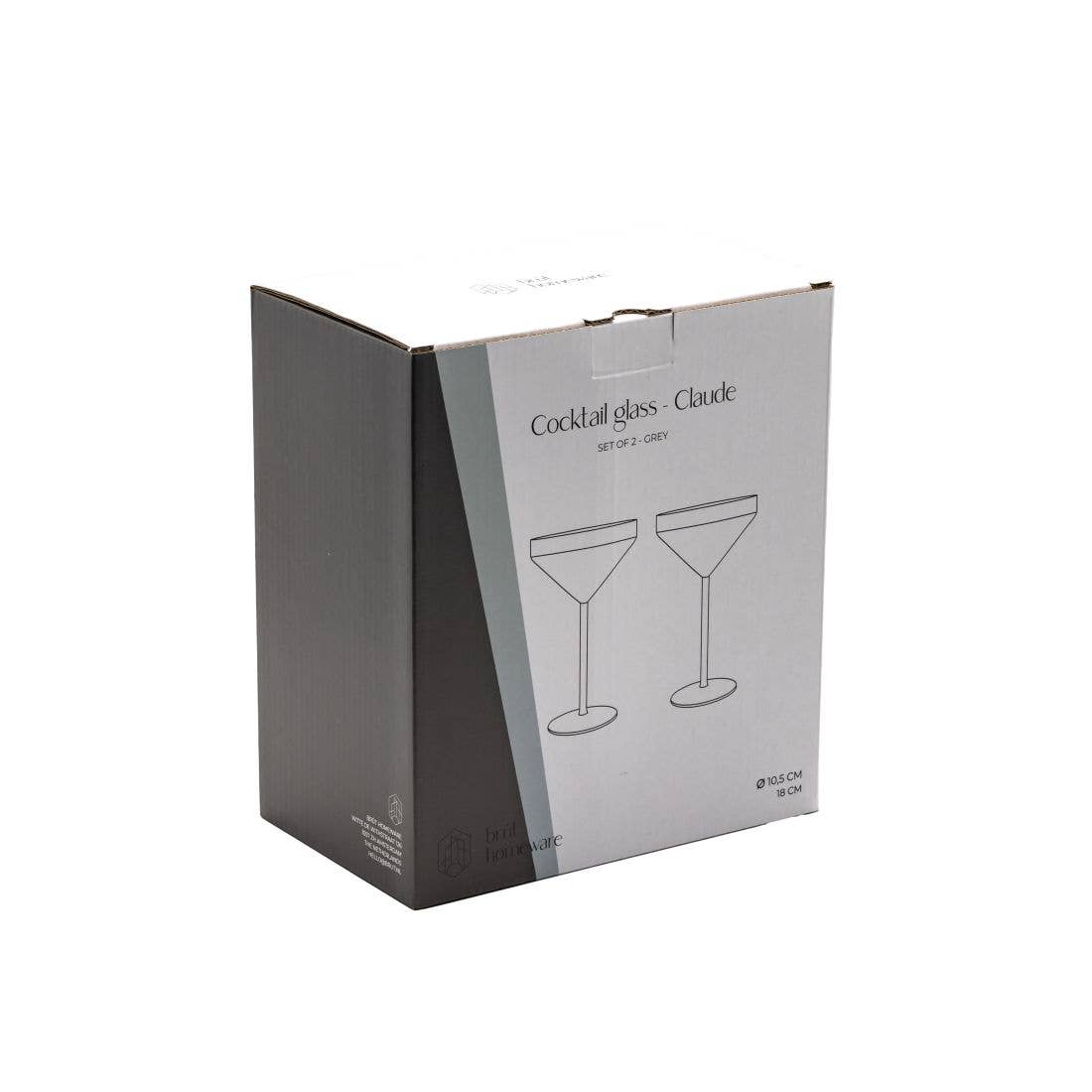Cocktailglas Claude | 2er-Set | grau | Martinigläser Brut Homeware