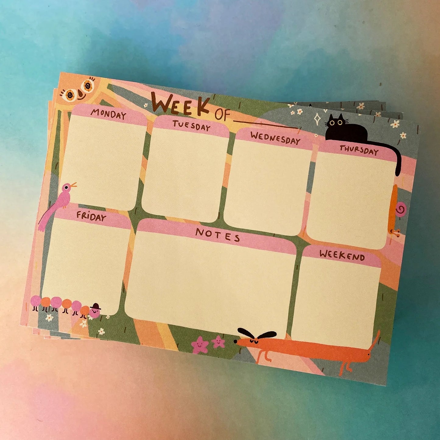 Notizblock Rainbow weekly planner Slinga Illustration