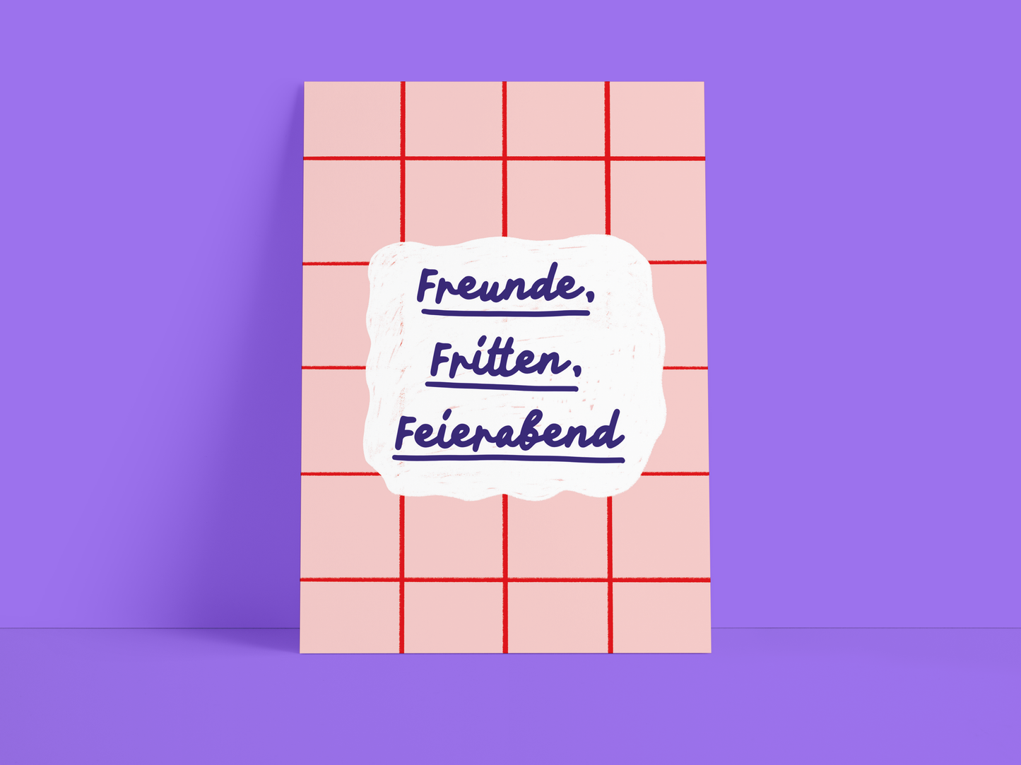 Studio Danii - Postkarte / Freunde / Rosa / Rot / Spruch / DIN A6