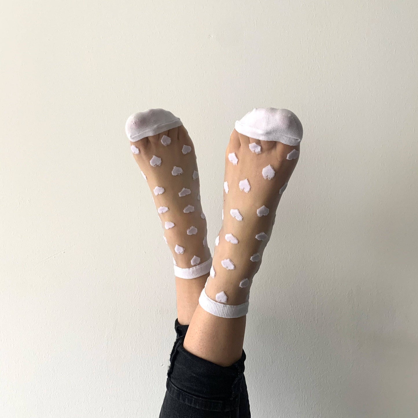 Schwarze Herzsocken - Sockette