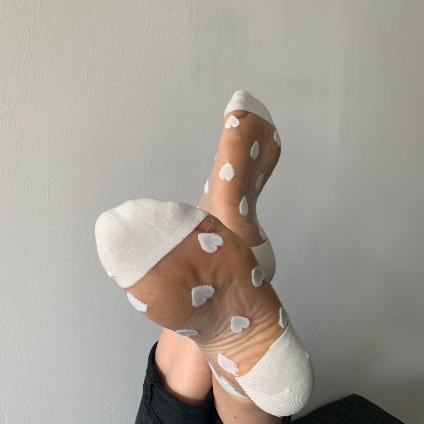 Weiße Herzsocken - Sockette