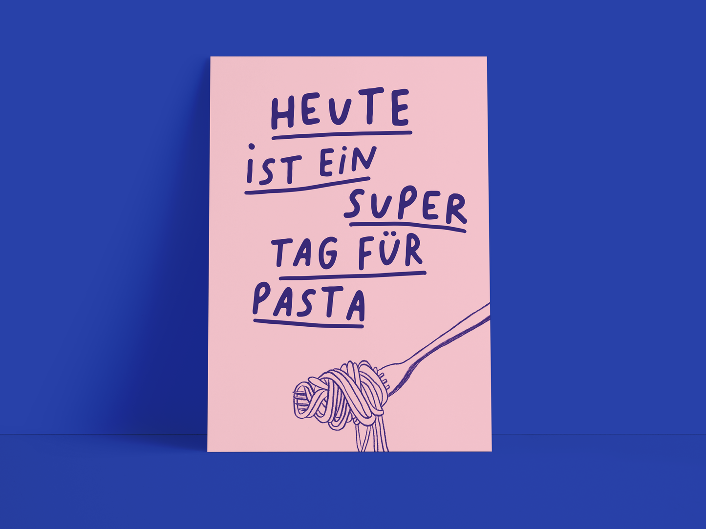 Studio Danii - Postkarte / Pasta / Rosa / Küche / Spruch / DIN A6