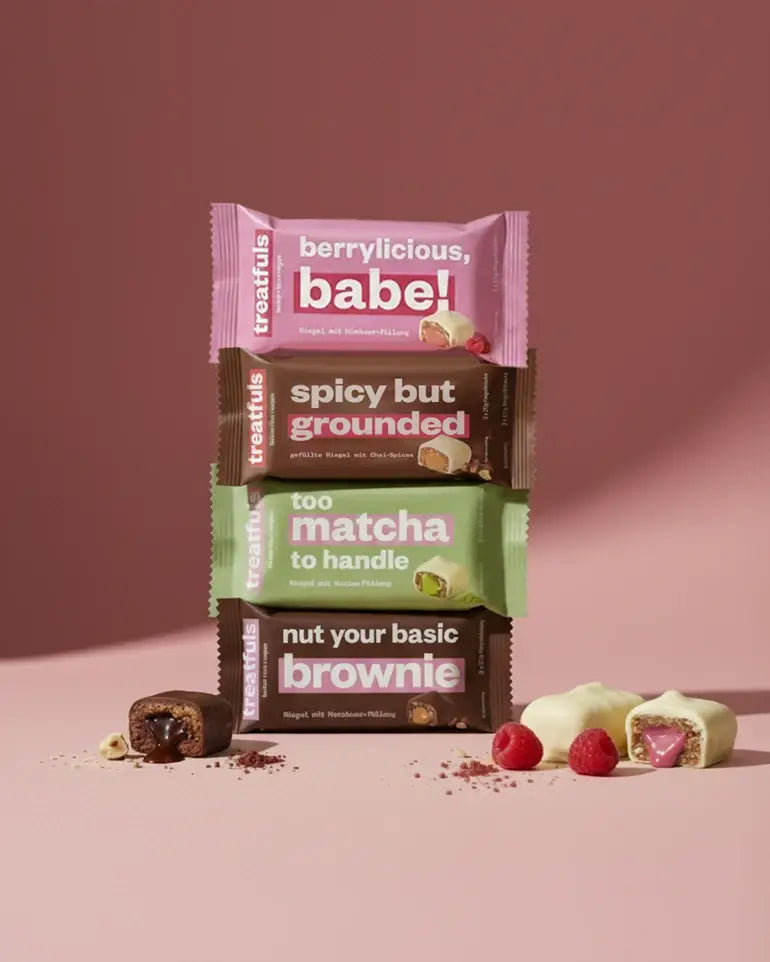 treatfuls - Weiße Schoko Riegel mit Matcha Füllung bio + vegan
