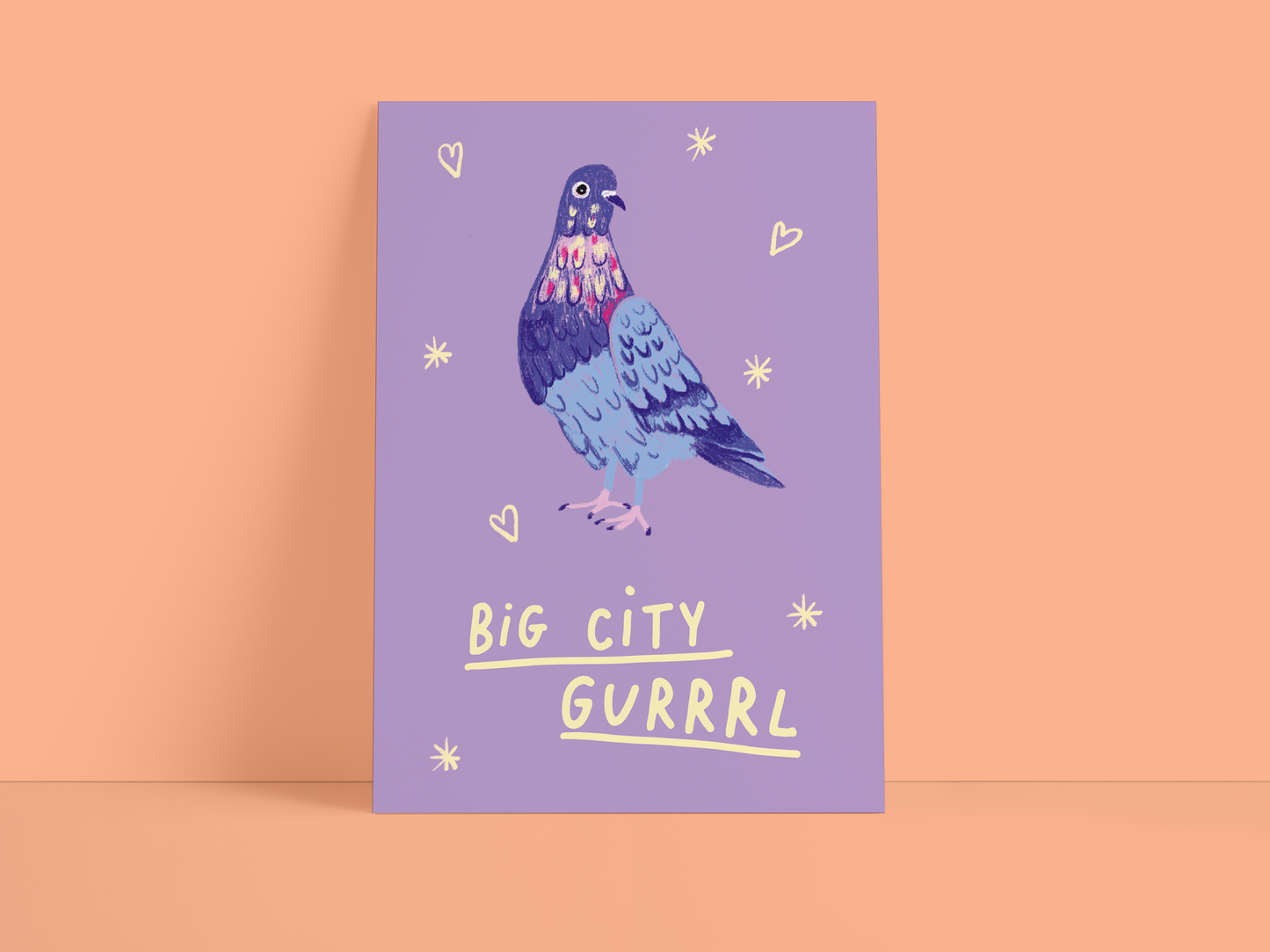 Studio Danii - Postkarte / Big City Gurrrl / Taube / Spruch / DIN A6