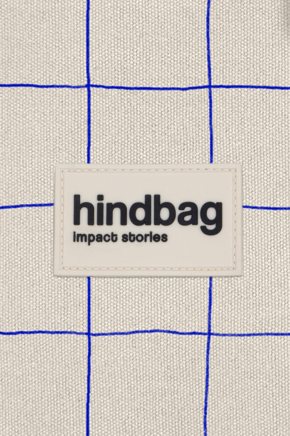 Hindbag - Ema Karierte Tasche in Ecru/Blau