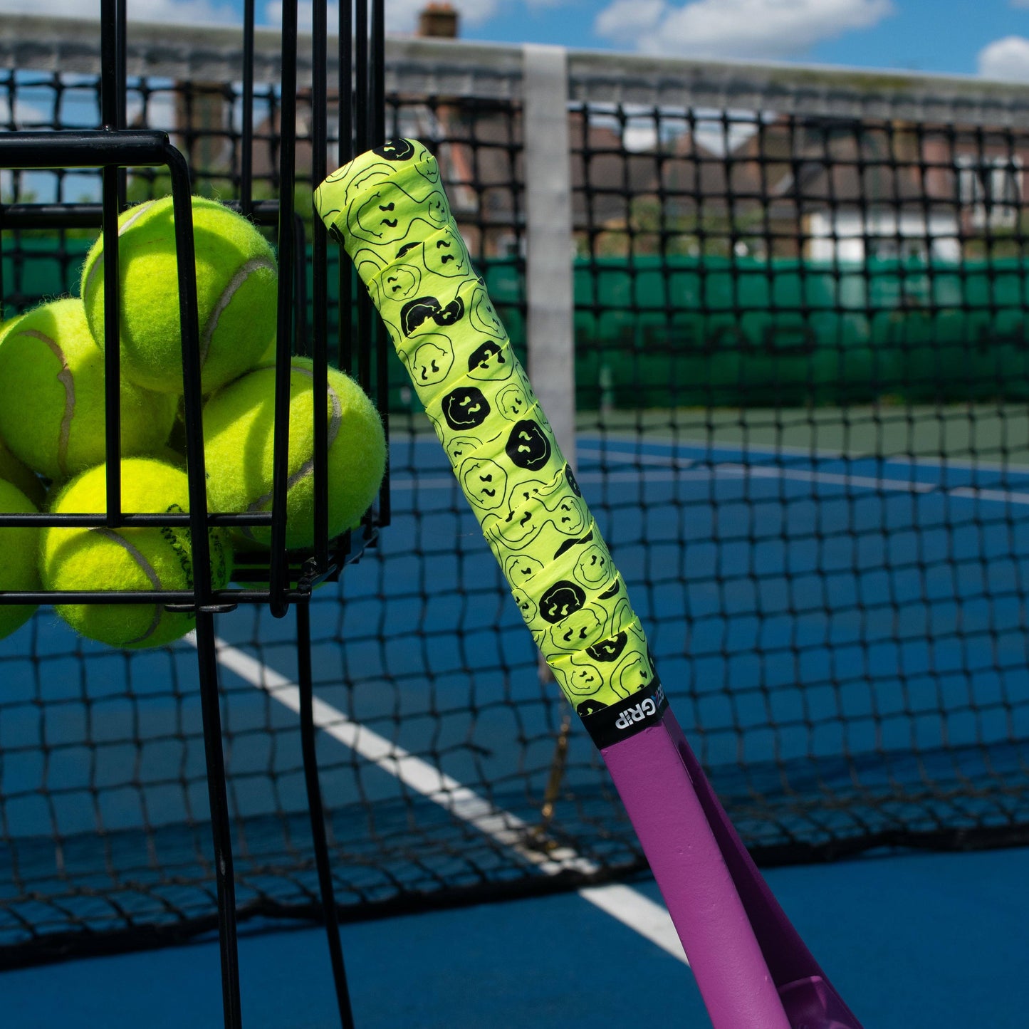 Overgrip Tennis oder Padel Neon Smiley Get A Grip Club - Griffband mit Style