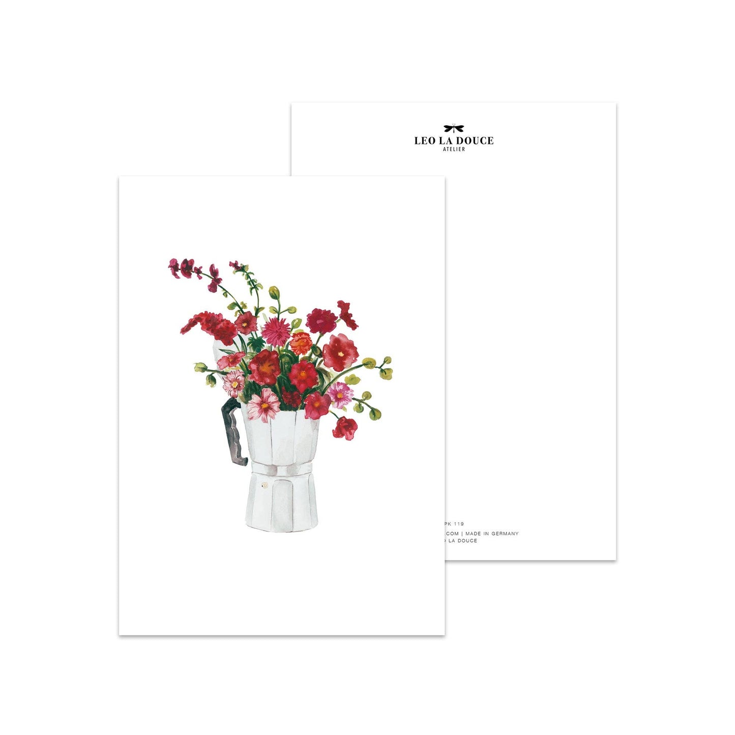 Postkarte - Espresso Bouquet Leo La Douce