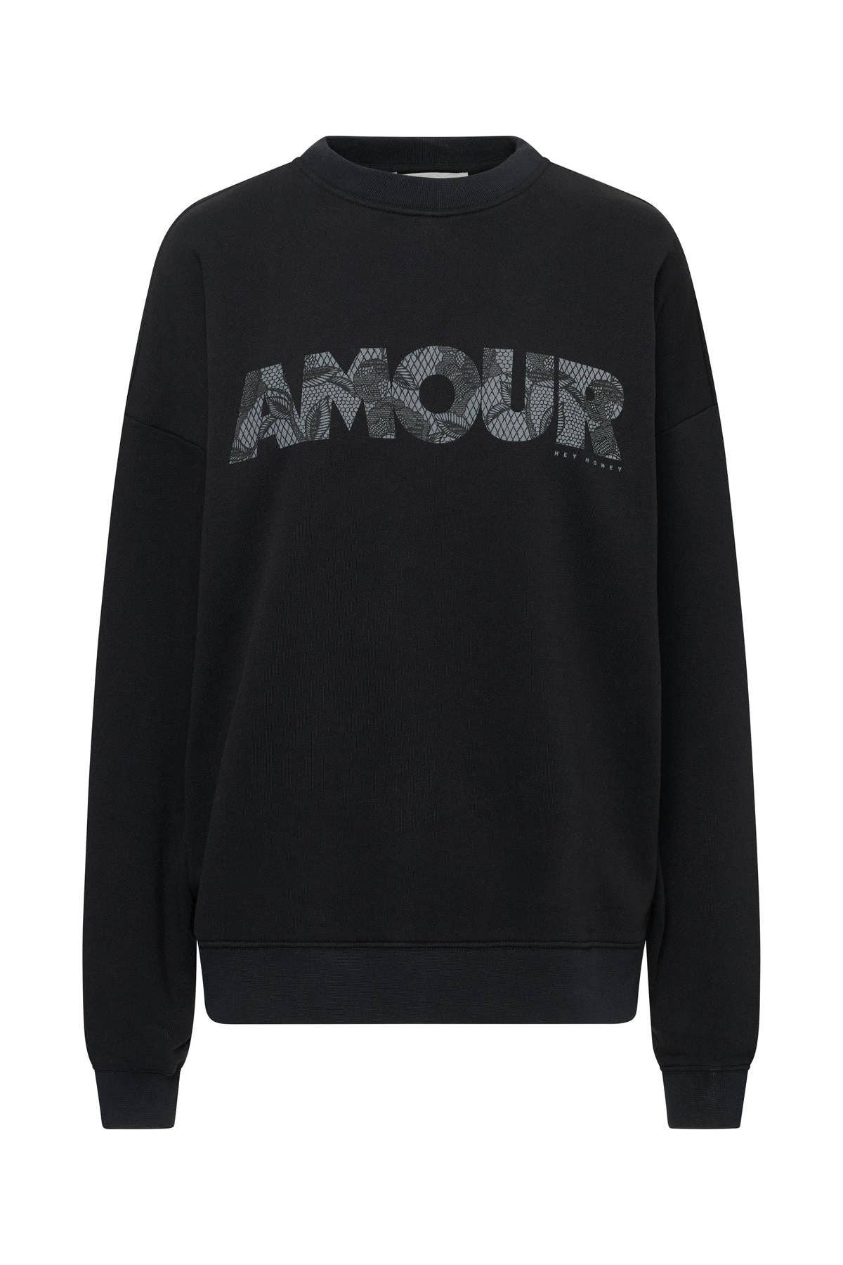 Hey Honey - Sweatshirt Amour Black