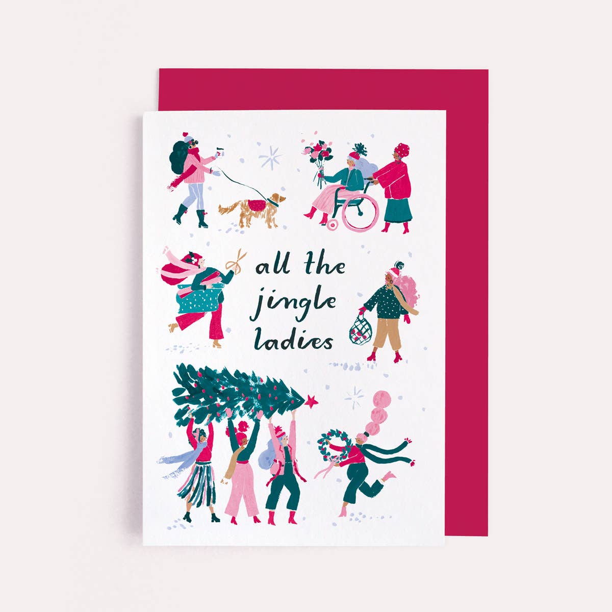 Jingle Weihnachtskarte für Damen | Weihnachtskarten | Weihnachtskarten Sister Paper