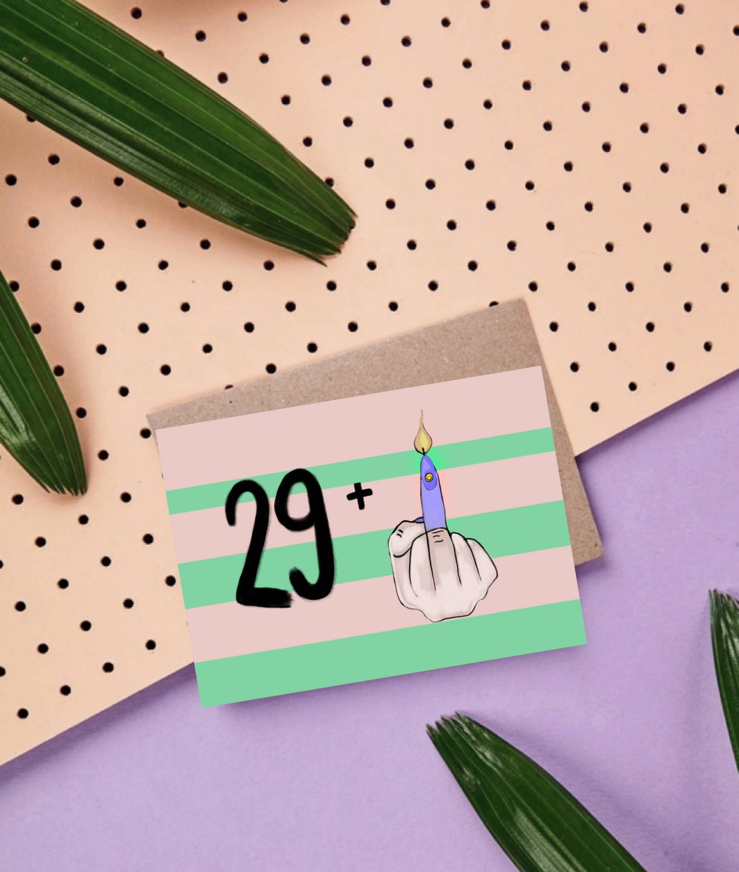 Postkarte Happy Birthday 29 plus - Ute Arnold