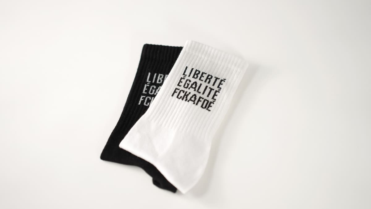 arrel - FCKAFDÉ Statement Socken in weiß