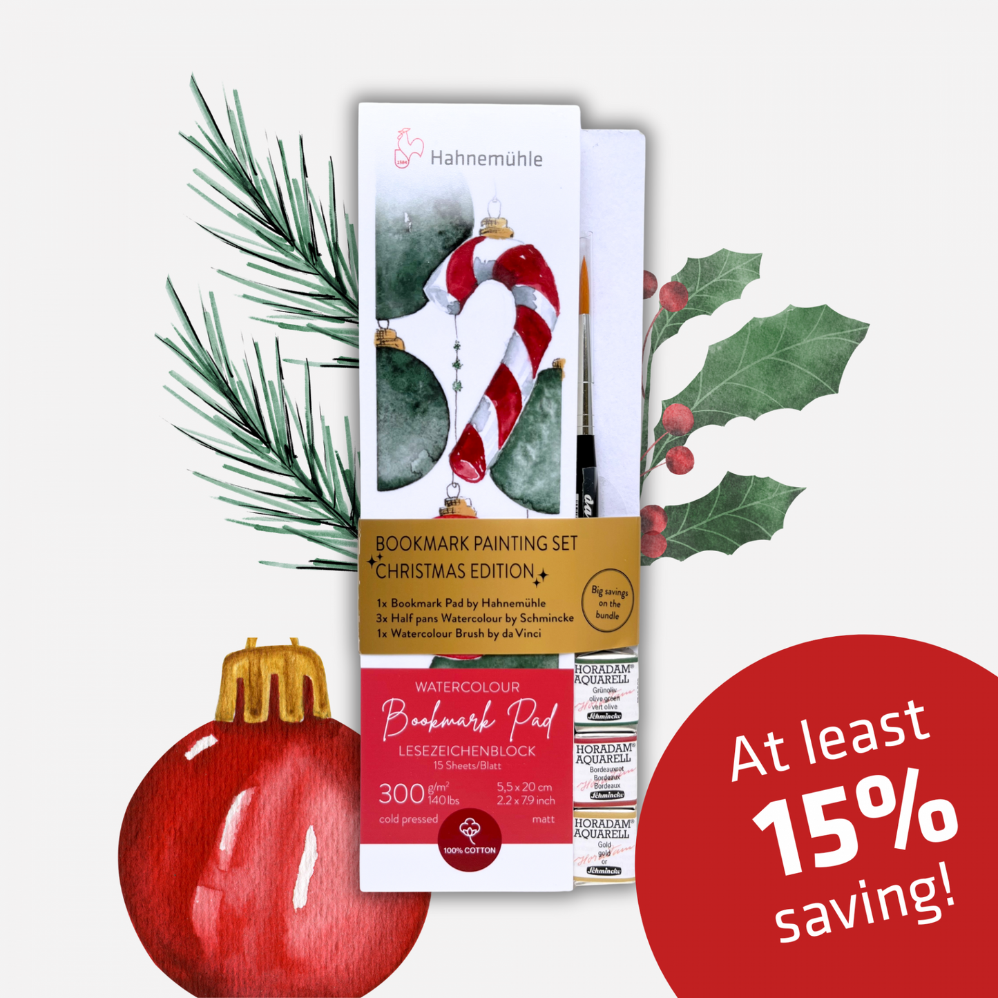 Bookmark Painting Set Watercolor Christmas Edition - Hahnemühle