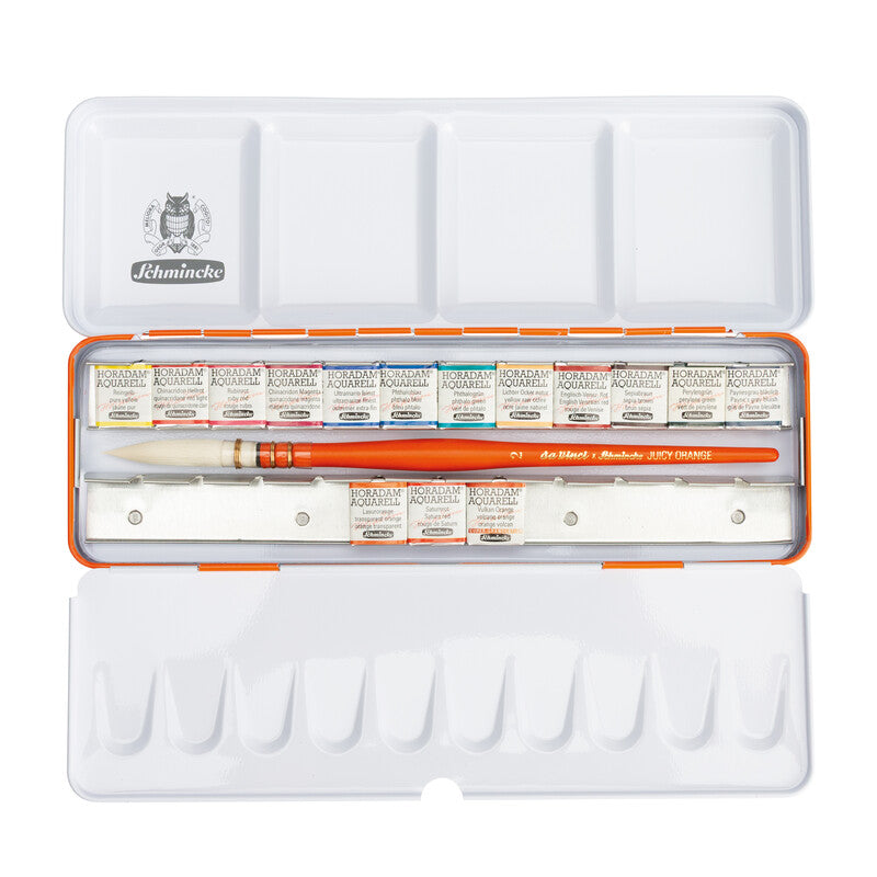 Schmincke Horadam Aquarellkasten Juicy orange 15 1/2 Näpfchen