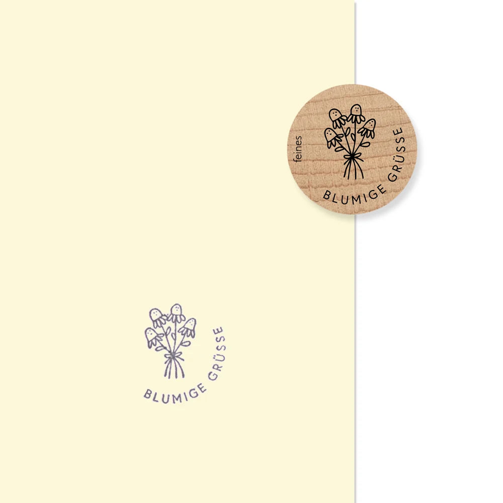 feines Stempel Blumige Grüße