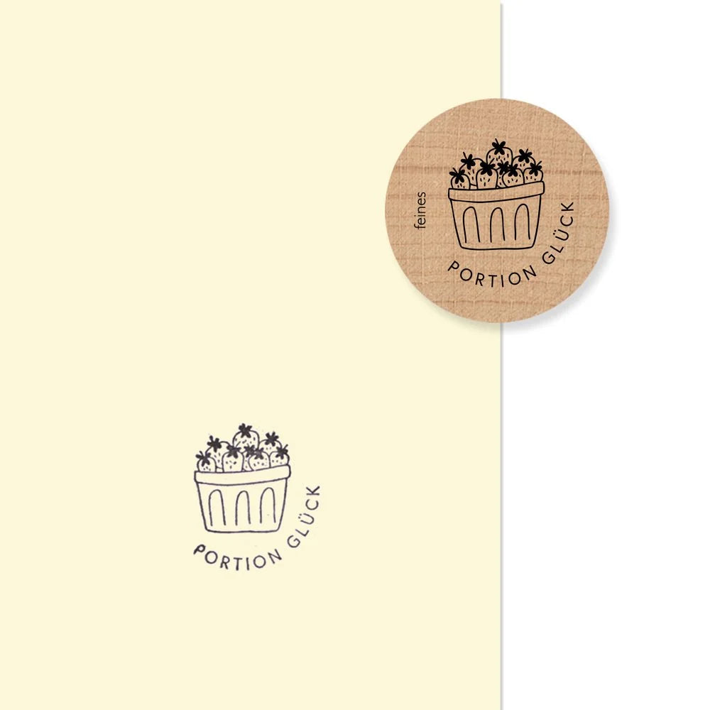 feines Stempel Portion Glück Erdbeeren