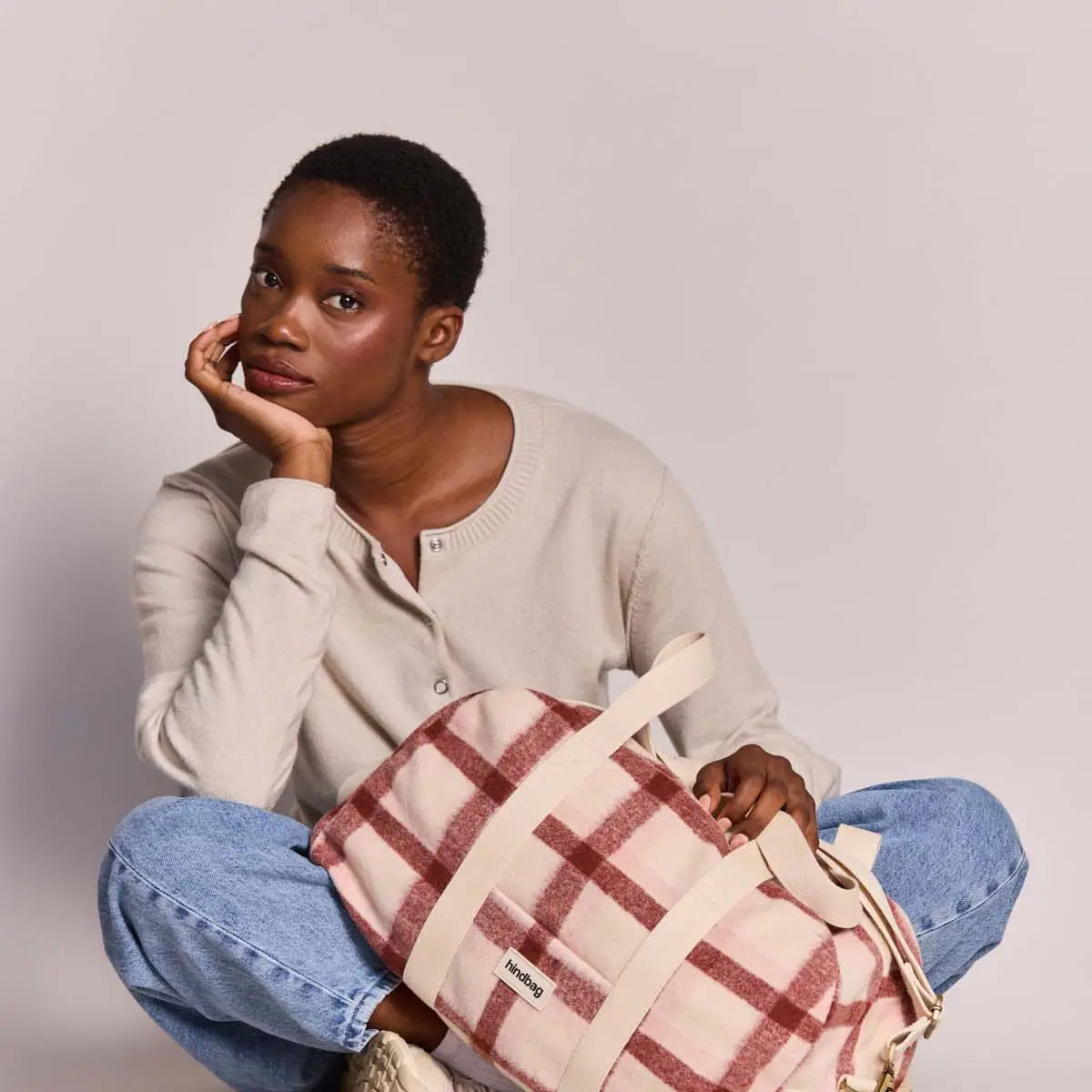 Hindbag - Weekender Charlie burgundy Tartan kariert