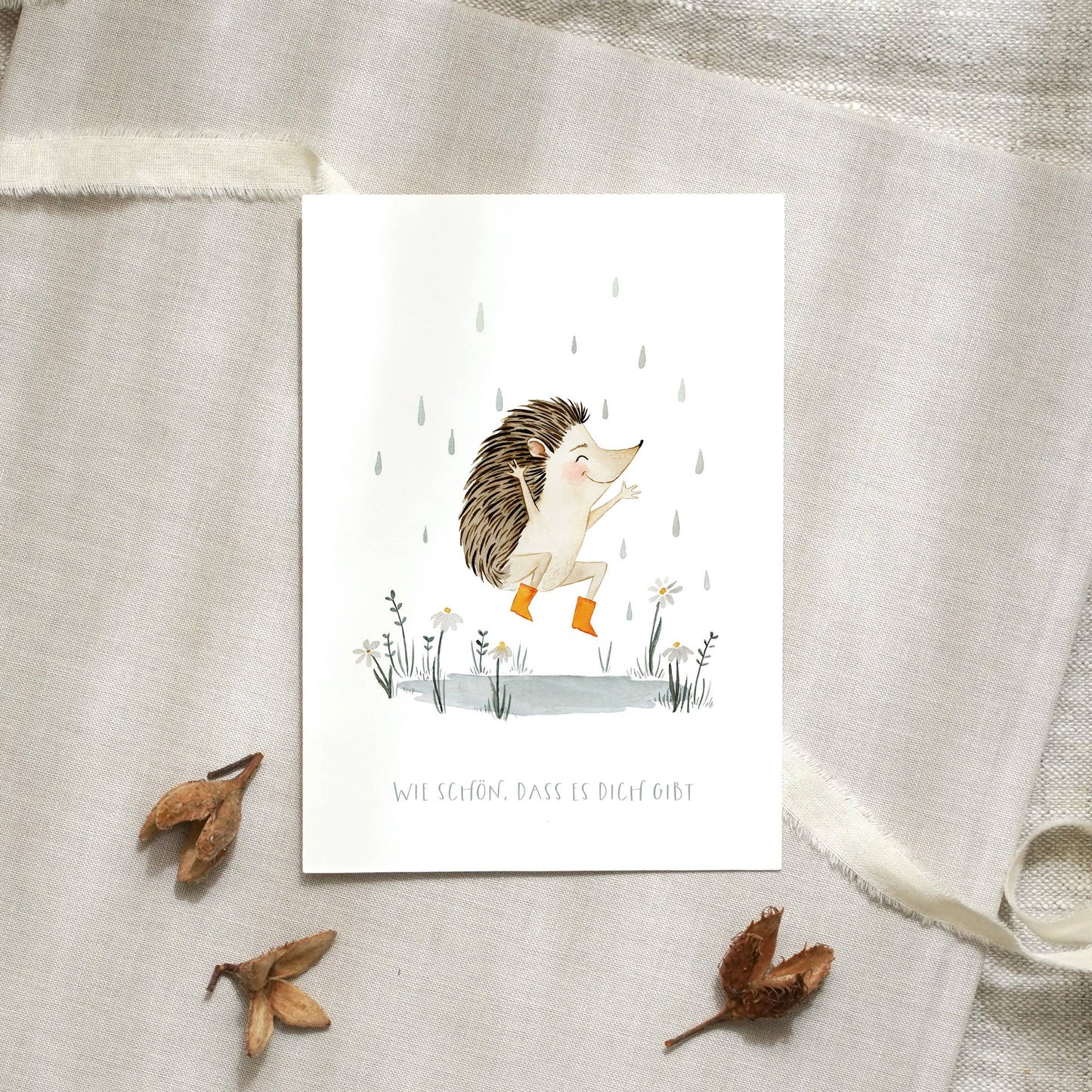 Postkarte - Happy Igel Leo La Douce