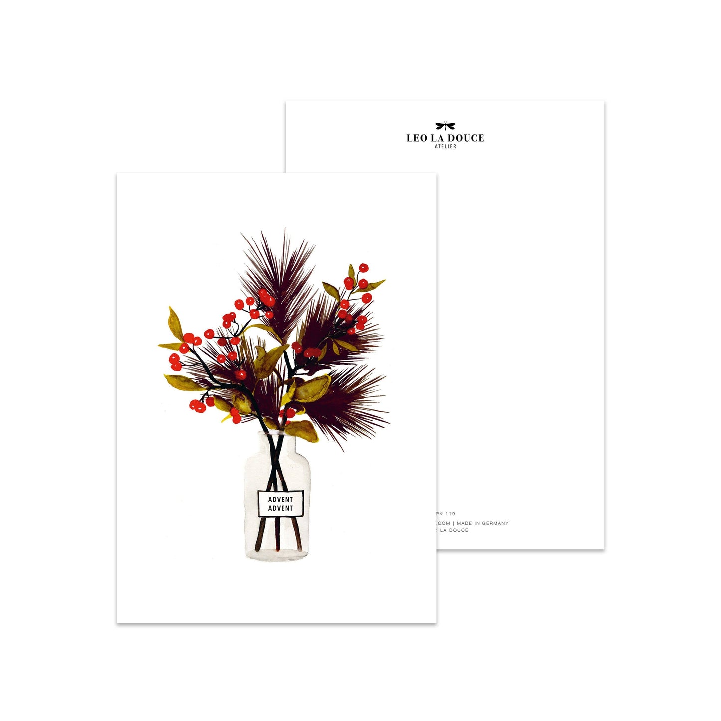 Postkarte · Advent Advent Leo La Douce