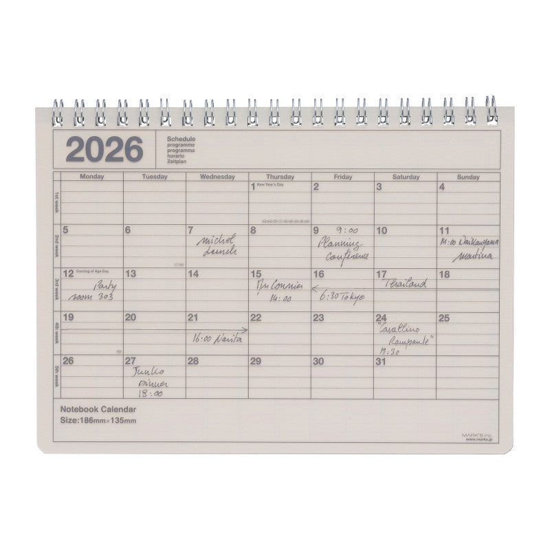 Monthly Planner M 2026 verschiedene Farben - Mark‘s