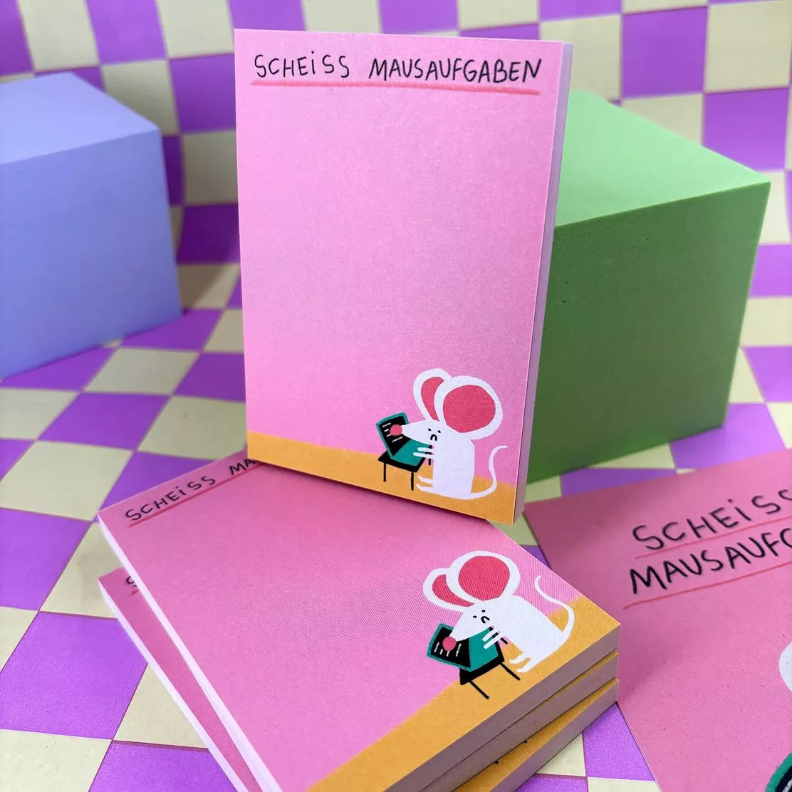 Notizblock Mausaufgaben Slinga Illustration