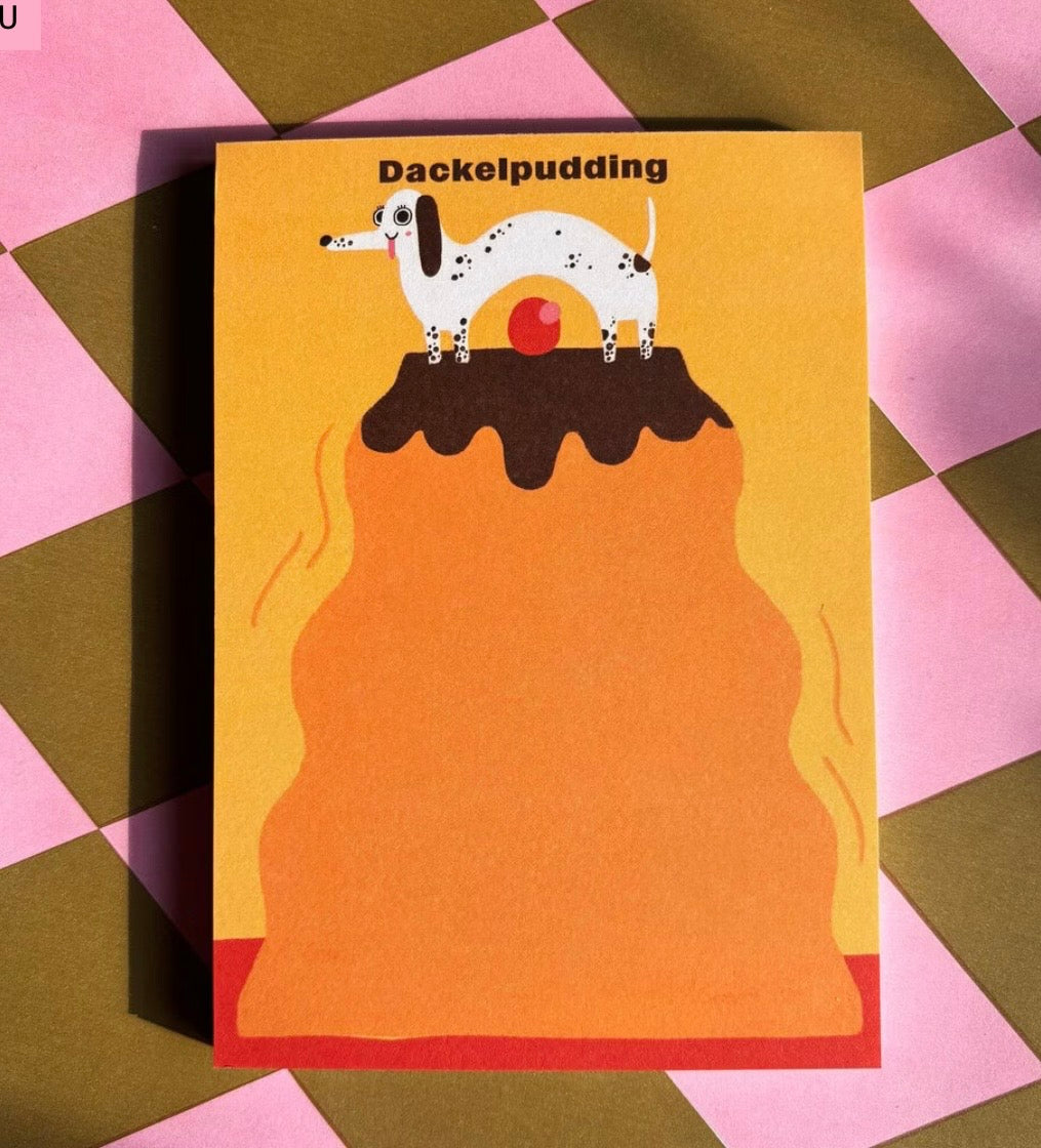 Notizblock Dackelpudding Slinga Illustration