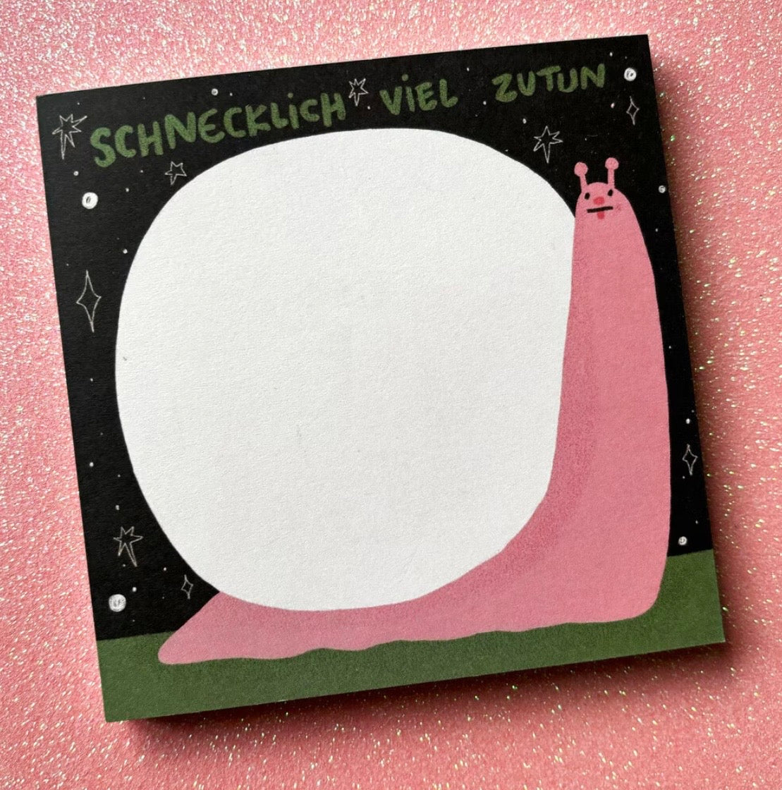 Notizblock Schnecklich viel zu tun Slinga Illustration