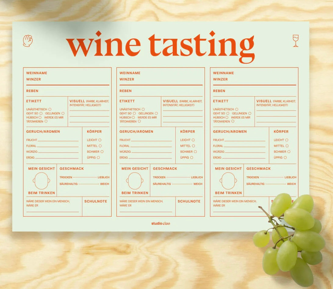 Notizblock A4 Wine tasting - studio ciao