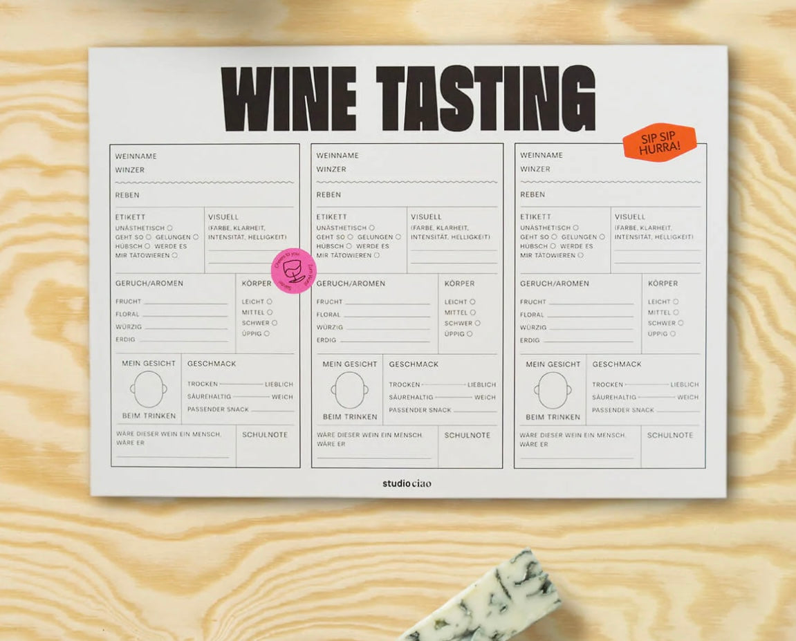 Notizblock A4 Wine tasting - studio ciao