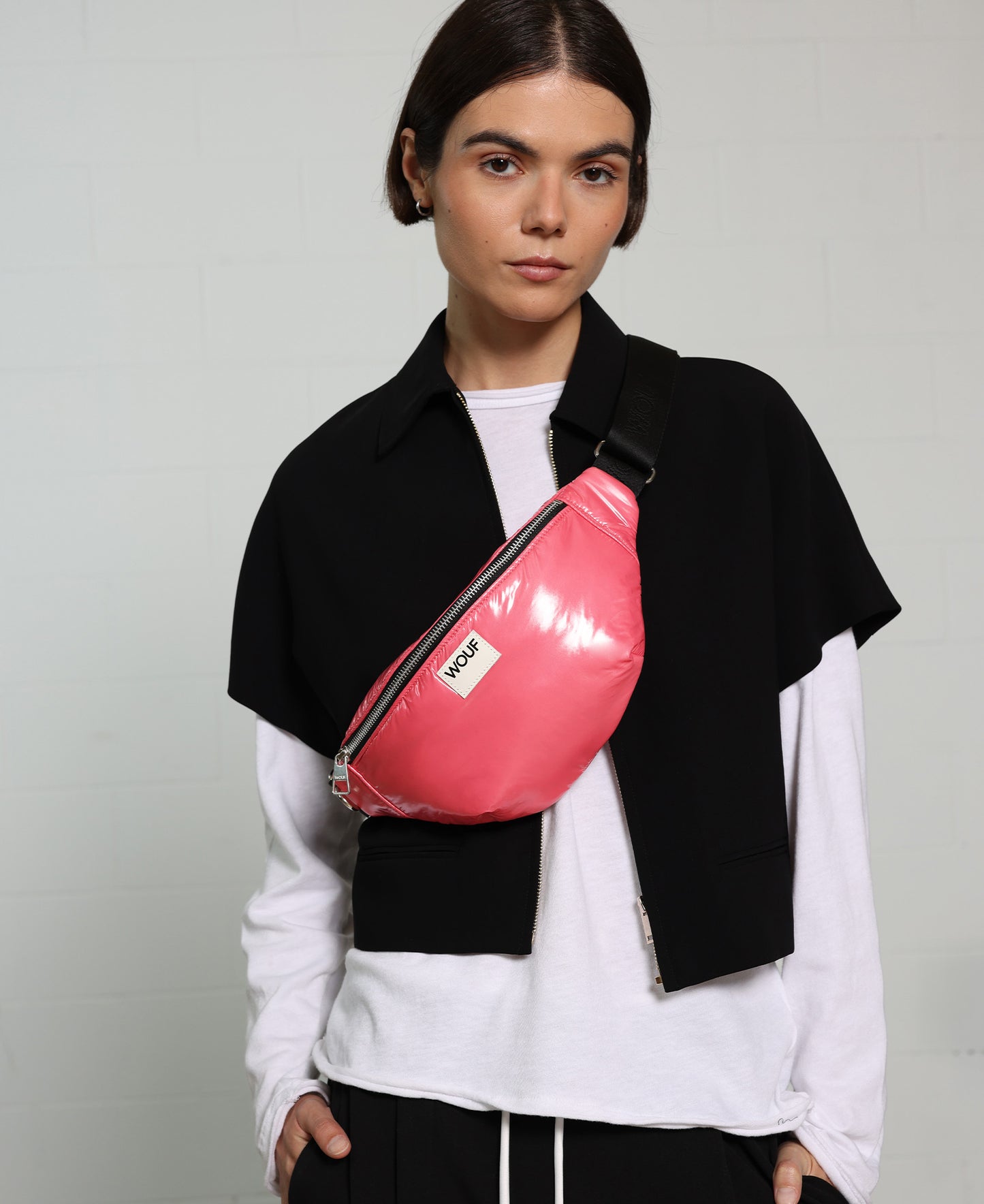 WOUF Glossy Candy Waist Bag Pink