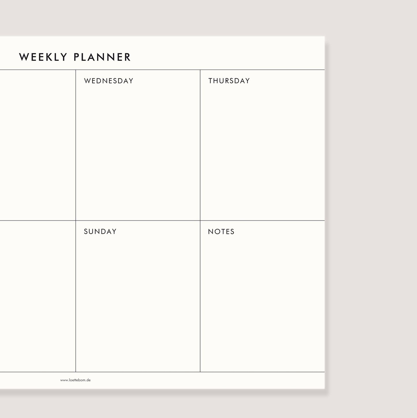 Wochenplaner - "Weekly Planner" von LOTTEBOM