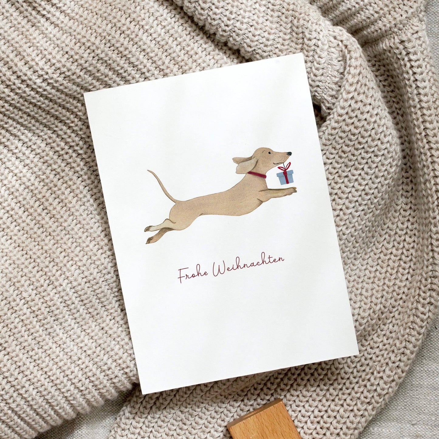 Postkarte · Weihnachtsdackel von Leo La Douce