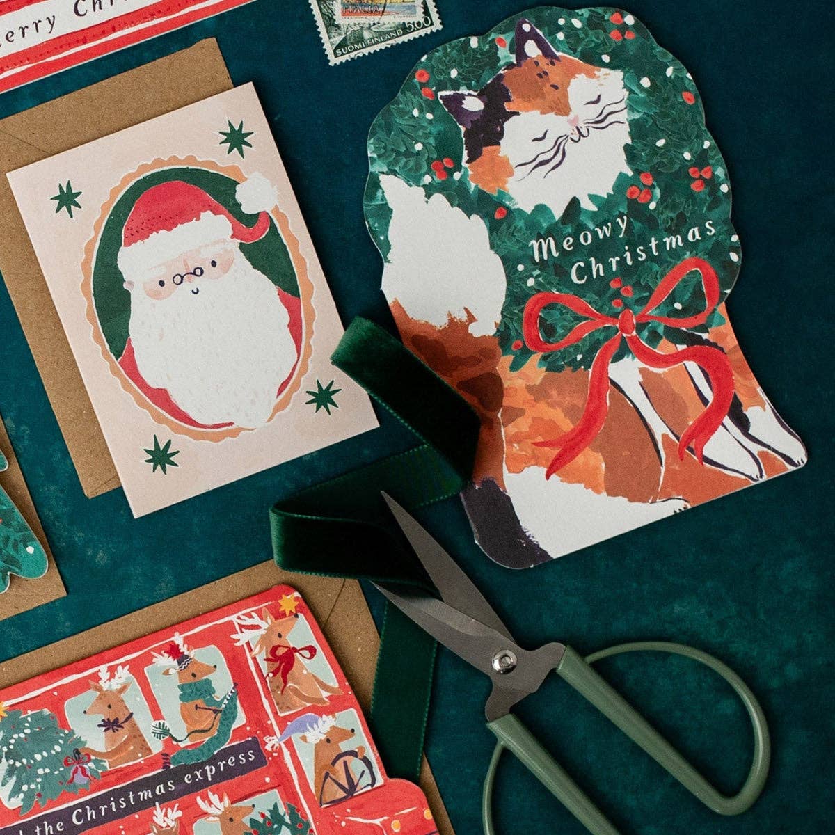 Katzen-Miau-Weihnachtskarte | Festtagskarten | Weihnachtskarten Sister Paper