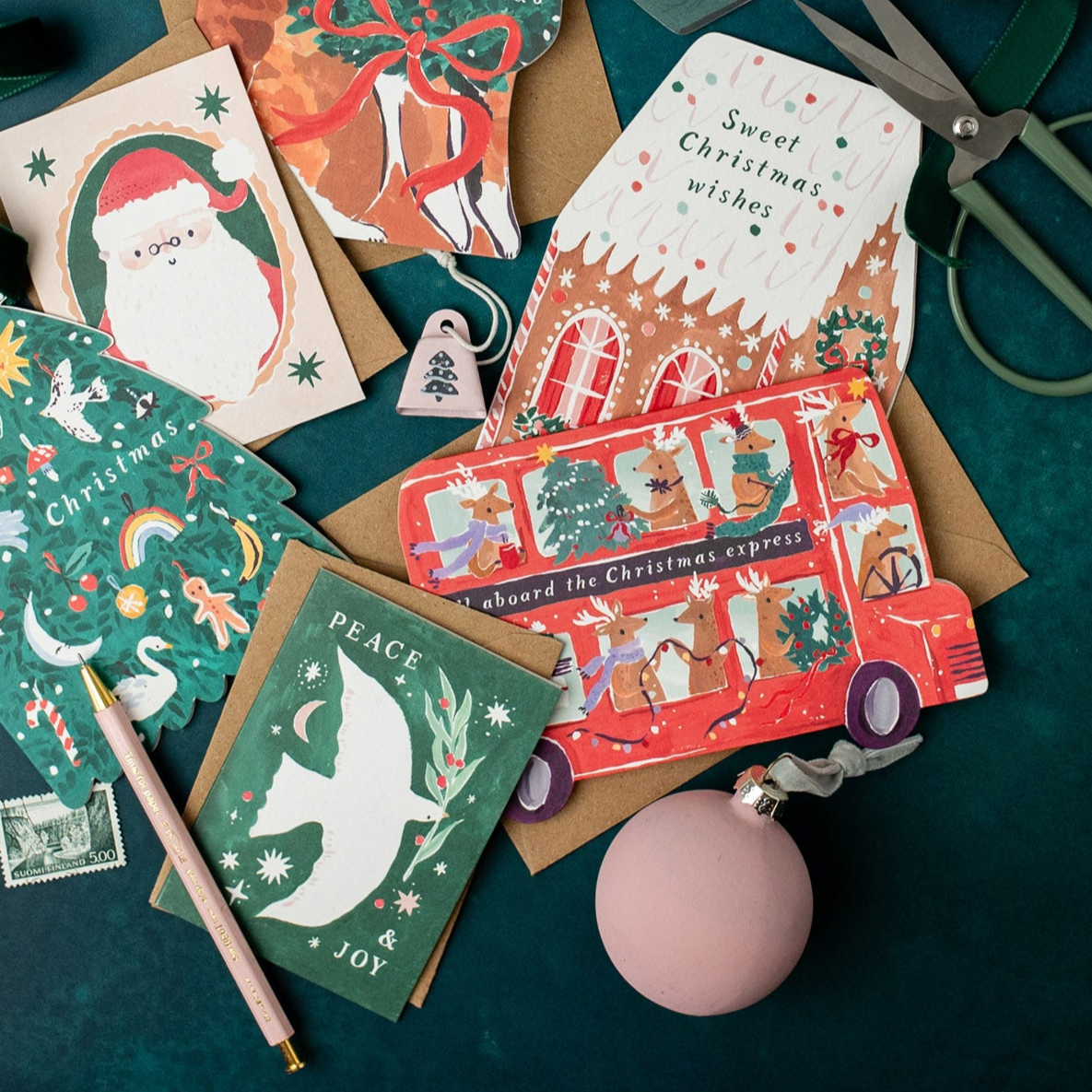 Rentier-Bus-Weihnachtskarte | Festtagskarte Sister Paper