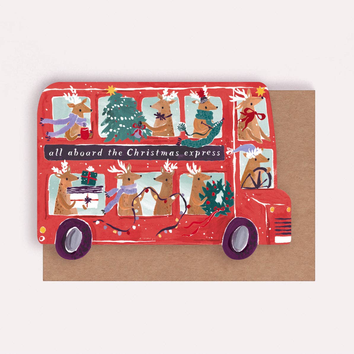 Rentier-Bus-Weihnachtskarte | Festtagskarte Sister Paper