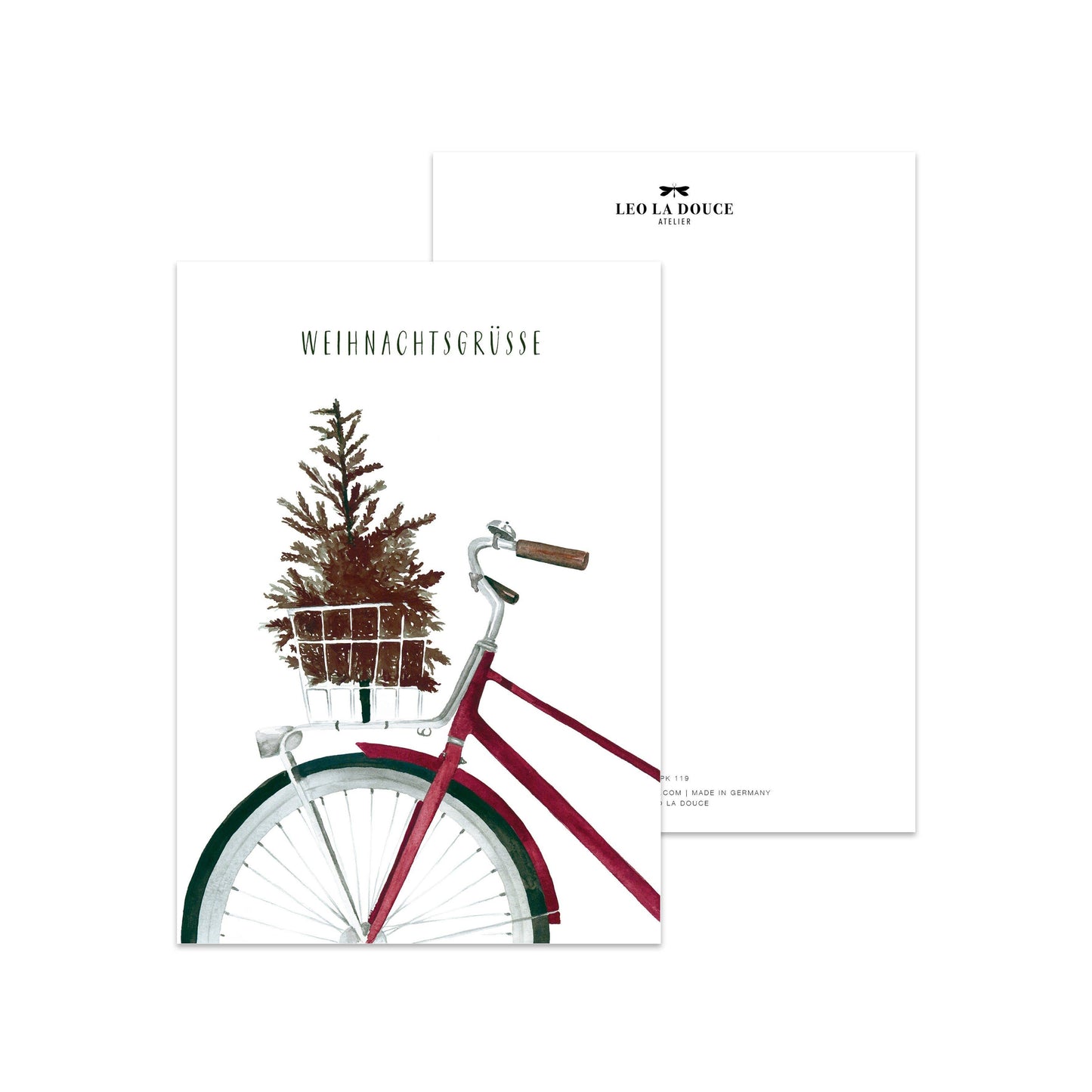 Postkarte · Weihnachtsgrüße Leo La Douce