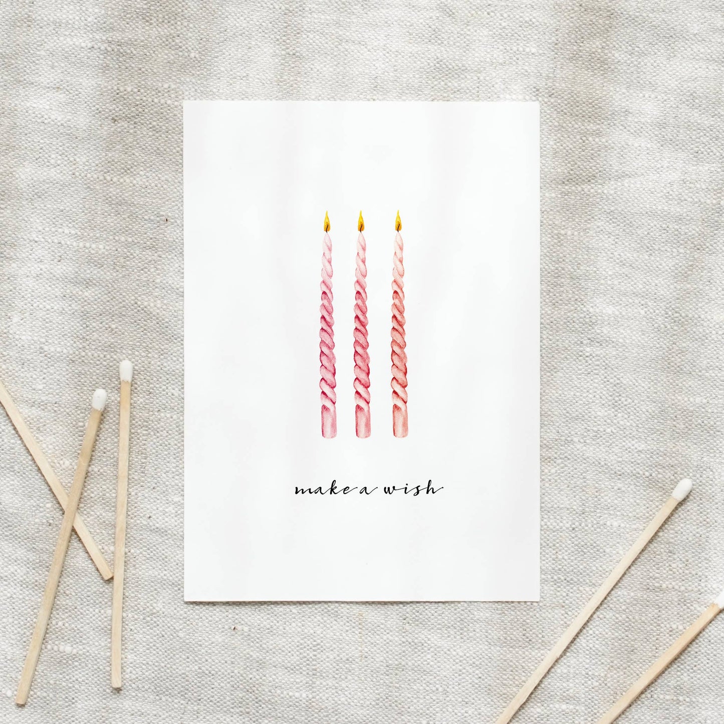 Postkarte - Make a wish | Red Candles Leo La Douce