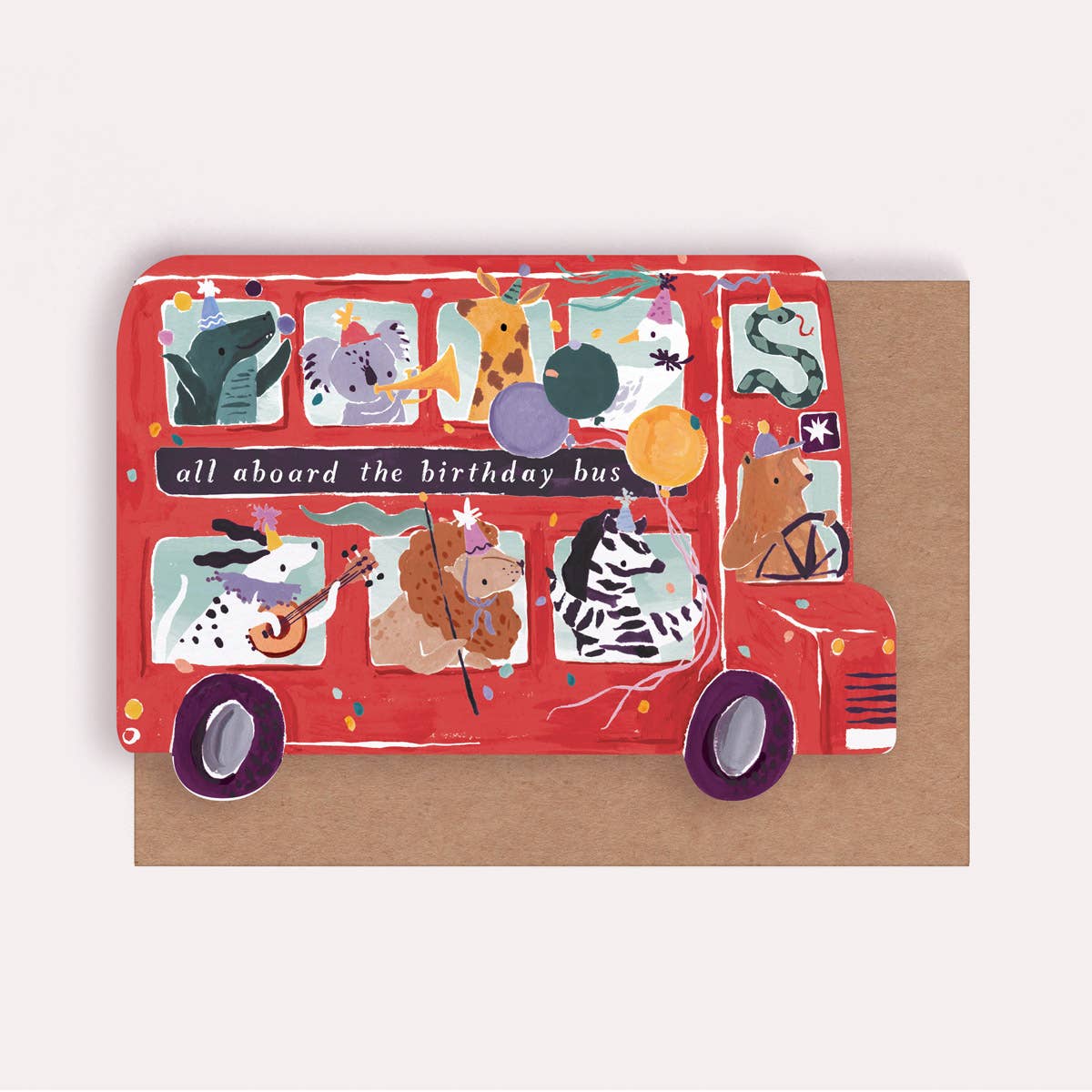 Partybus Kindergeburtstagskarte | Grußkarte für Kinder Sister Paper