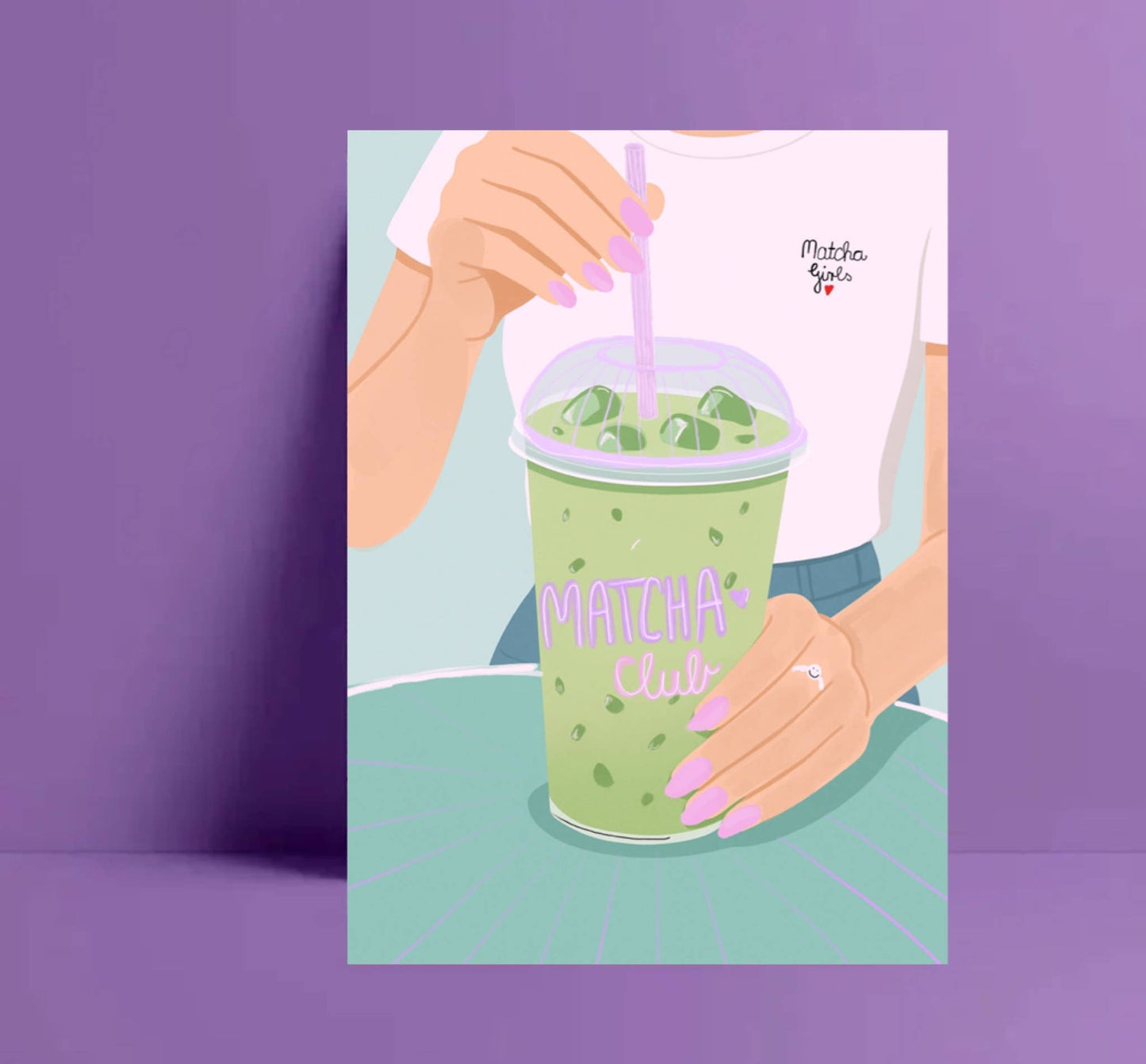 Postkarte Matcha Club - Ute Arnold