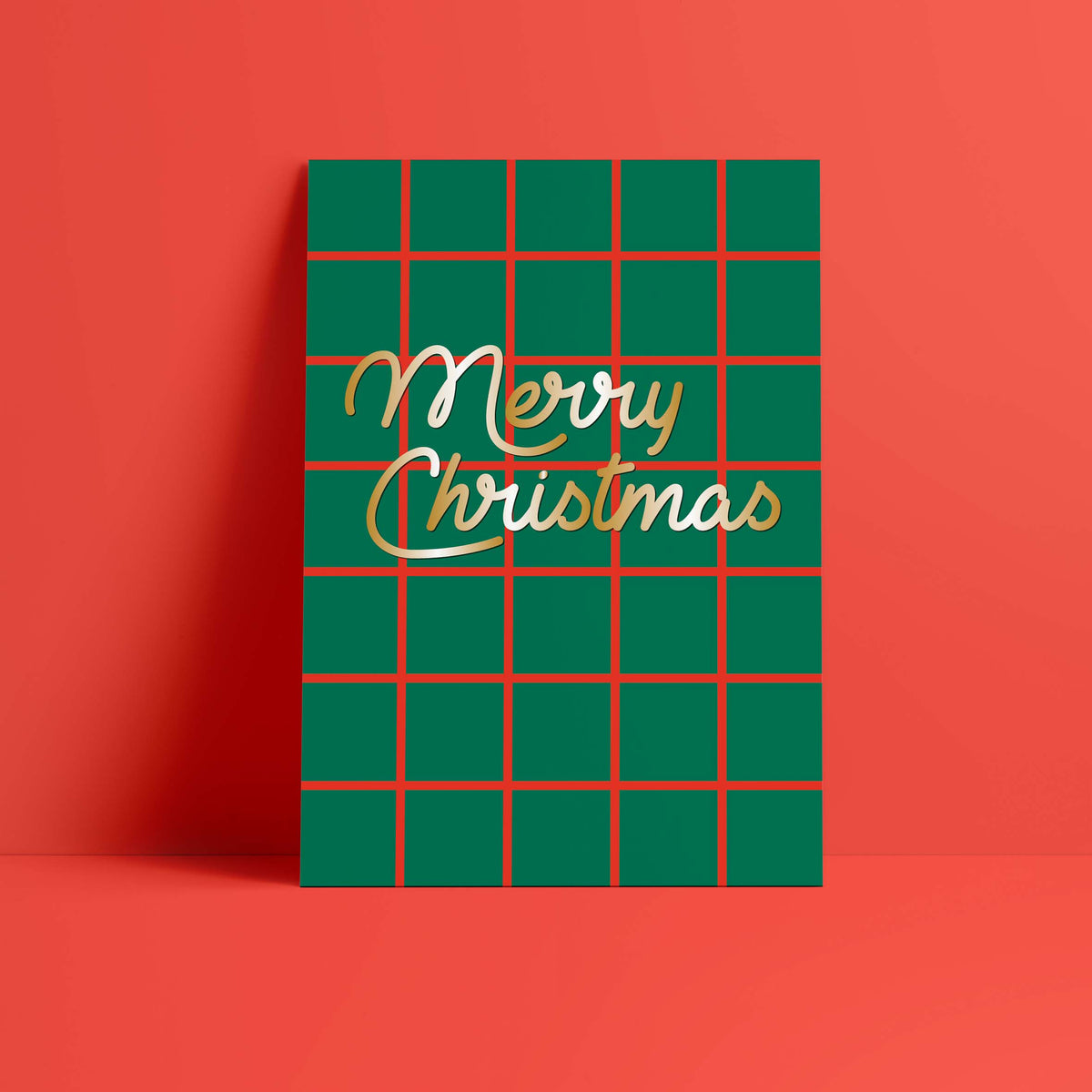 Designfräulein - Postkarte // Merry Christmas Gold Squares