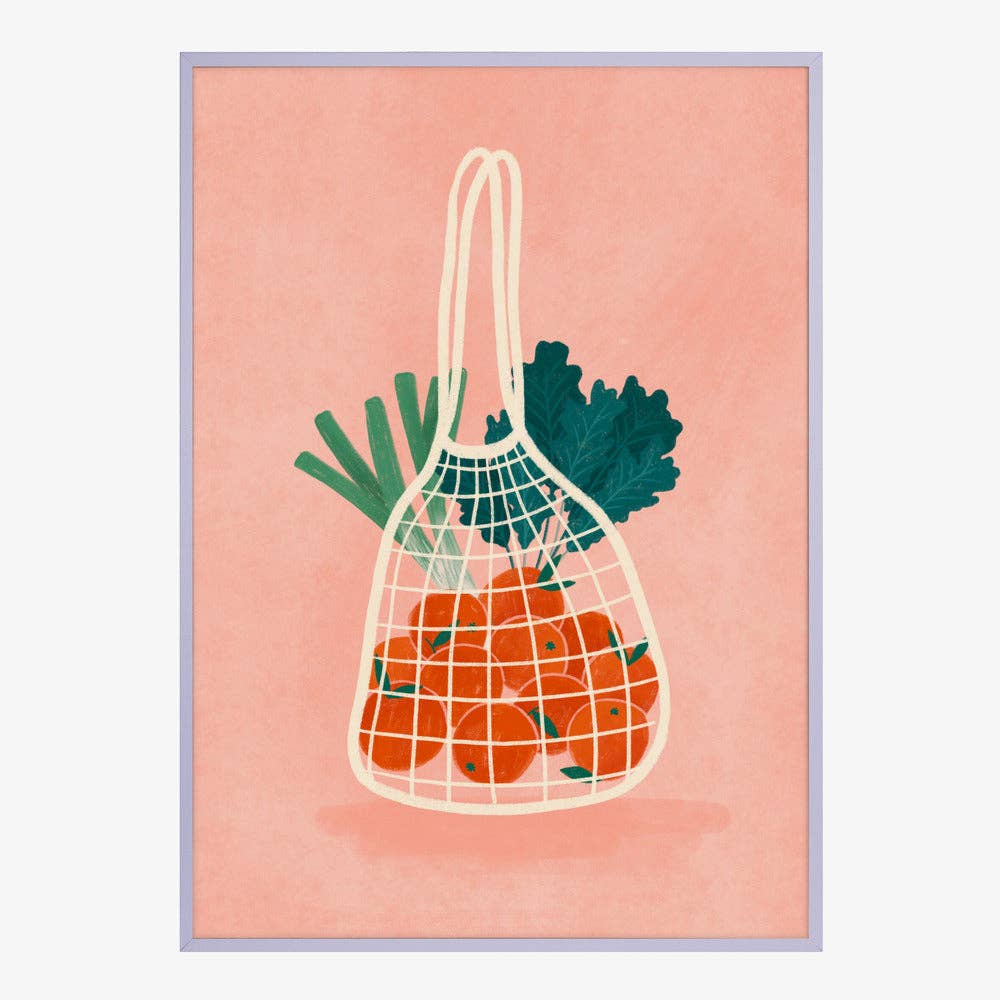 Pictufy Wholesale - Orangen im Netzbeutel Kunstdruck - Malerische Küche