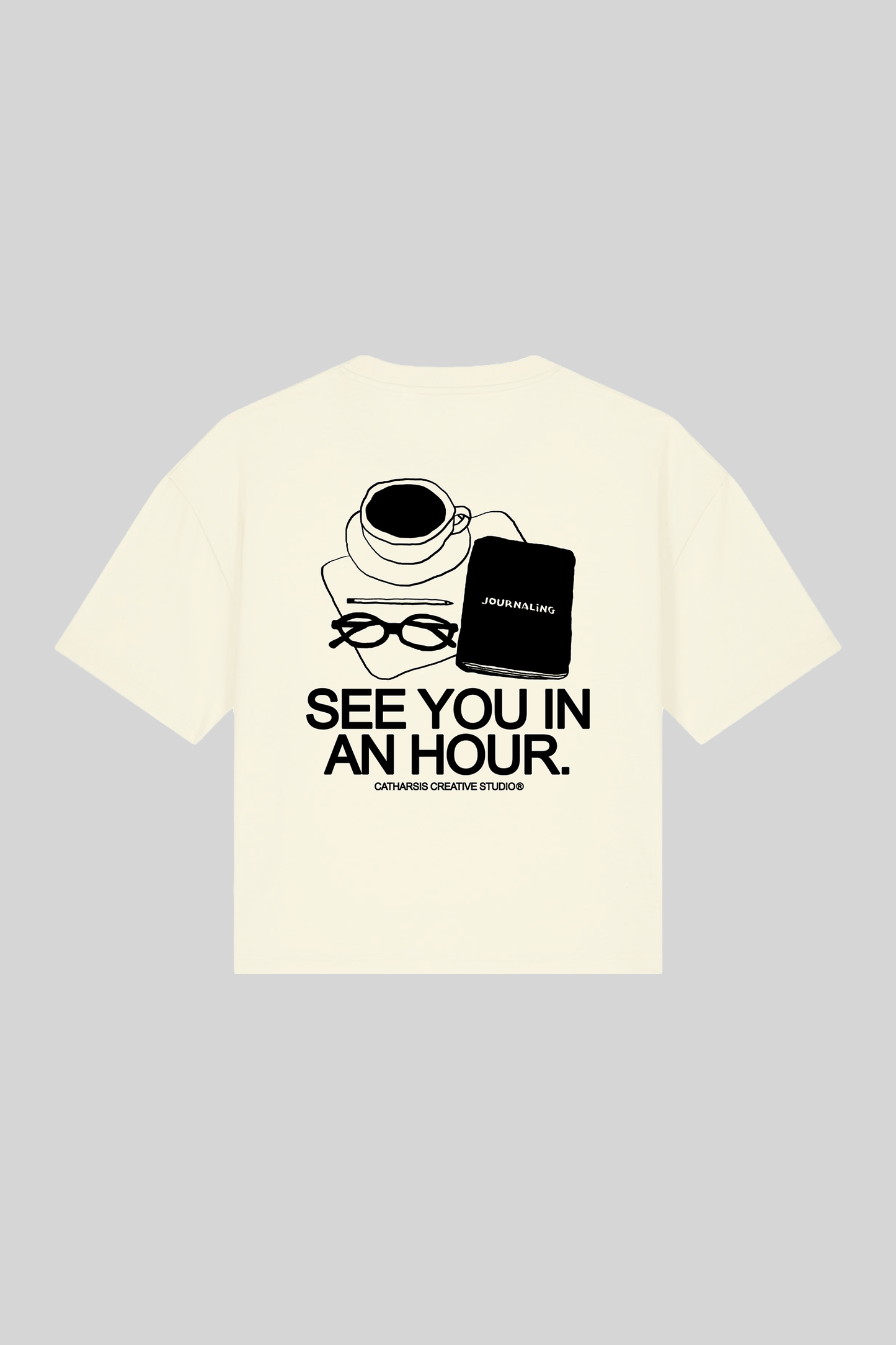 Catharsis - T-Shirt See you in an Hour Journaling Shirt Cropped Style