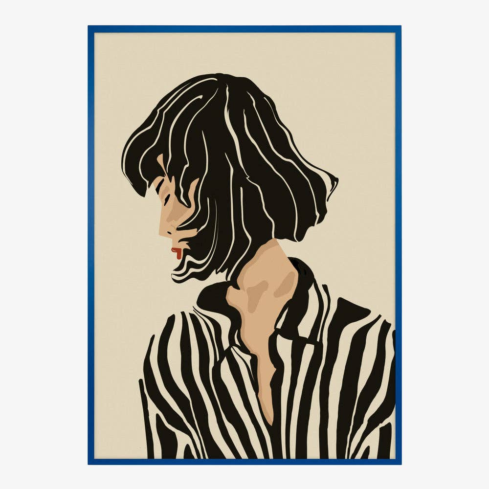 Pictufy Wholesale - Frauenprofil mit Bob‑Frisur – Kunstdruck, modern und grafisch