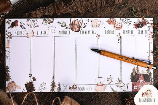 FuchsMaedchen - Wochenplaner Waldstimmung Abreißblock