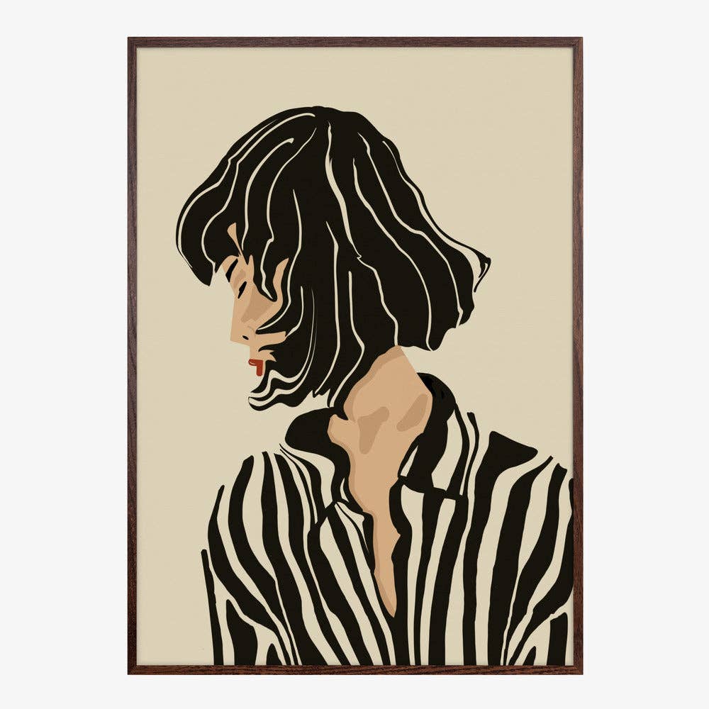 Pictufy Wholesale - Frauenprofil mit Bob‑Frisur – Kunstdruck, modern und grafisch