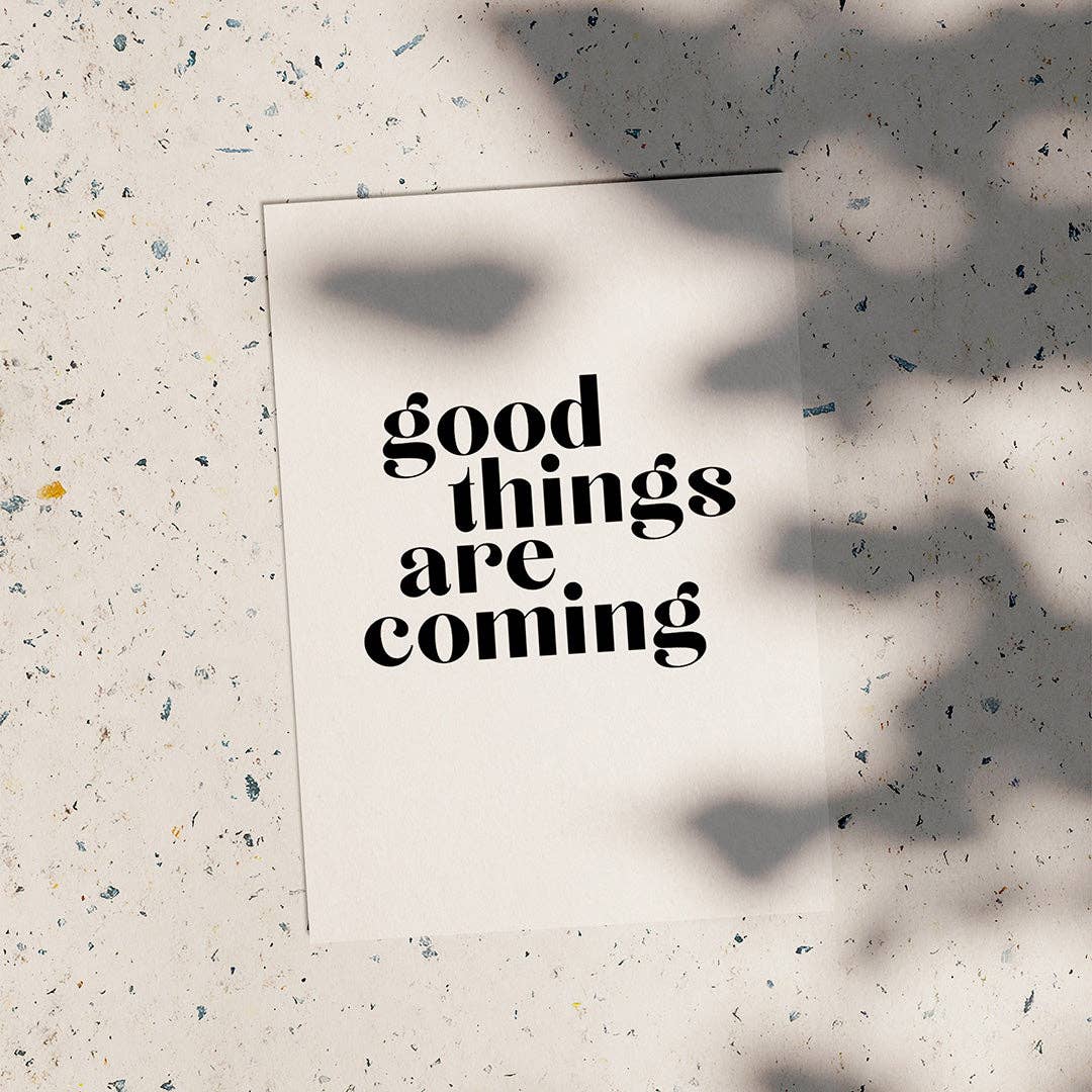 Postkarte Good things are coming - Love is the new black