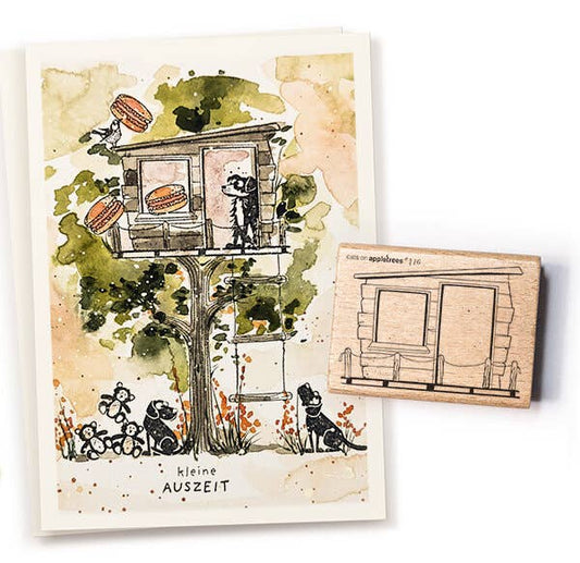 cats on appletrees - Stempel Haus 16 Holzhütte Baumhaus Strandhaus