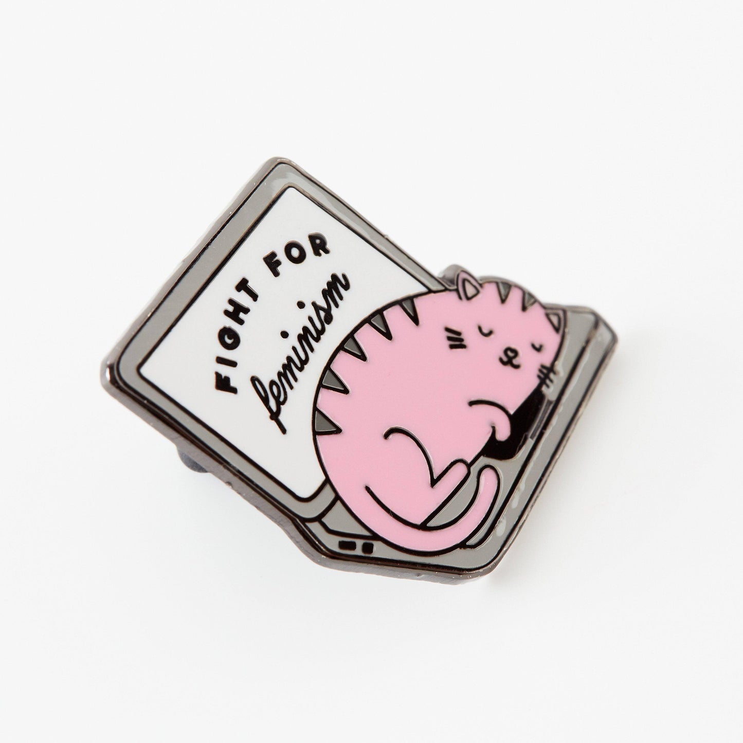 Pin pink cat - punky pins