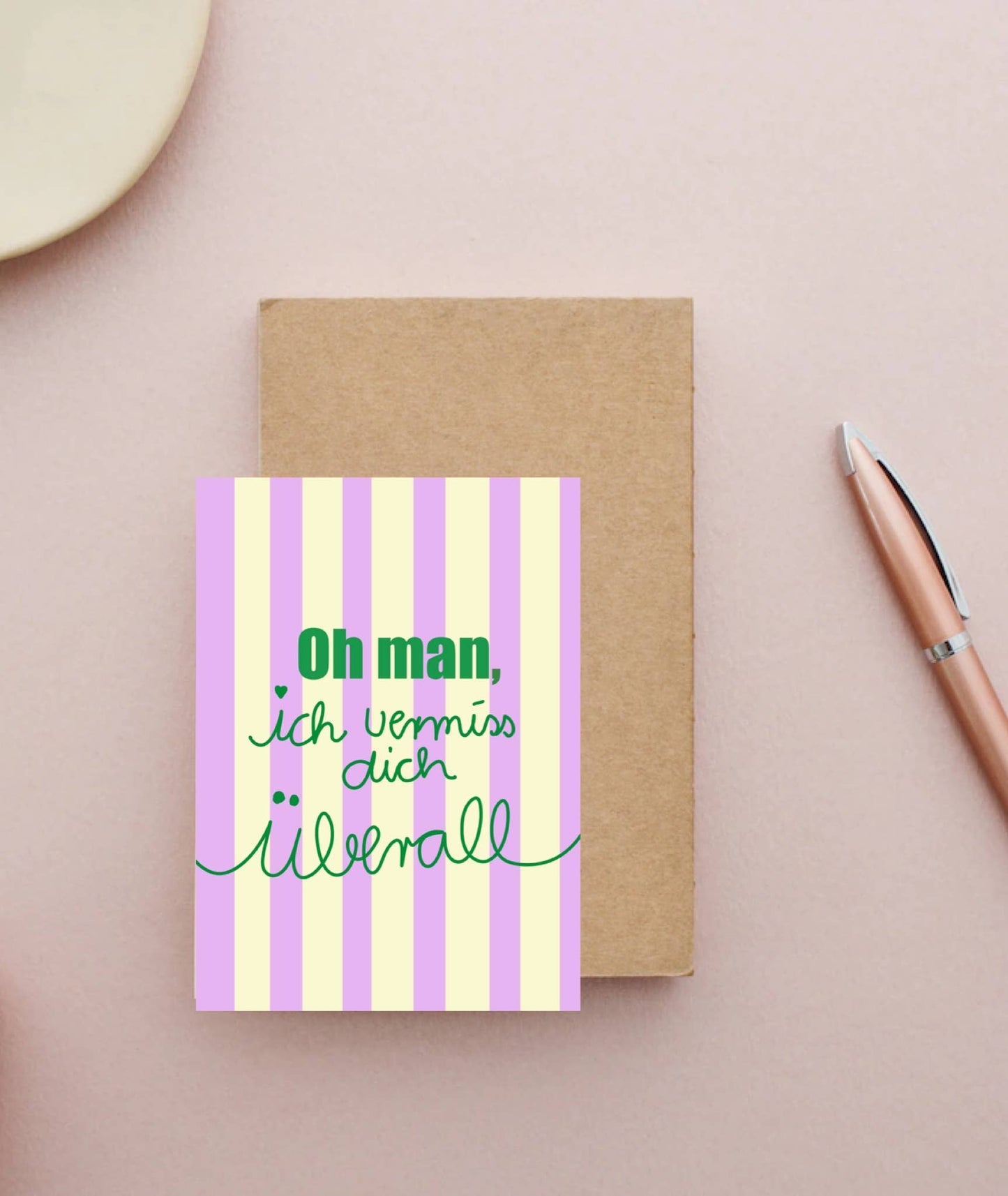 Postkarte man , ich vermiss dich überall - Ute Arnold